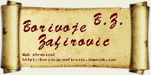 Borivoje Zafirović vizit kartica
